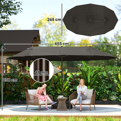 Parasol Double 4,6 m avec Manivelle – Ombre XXL & Confort