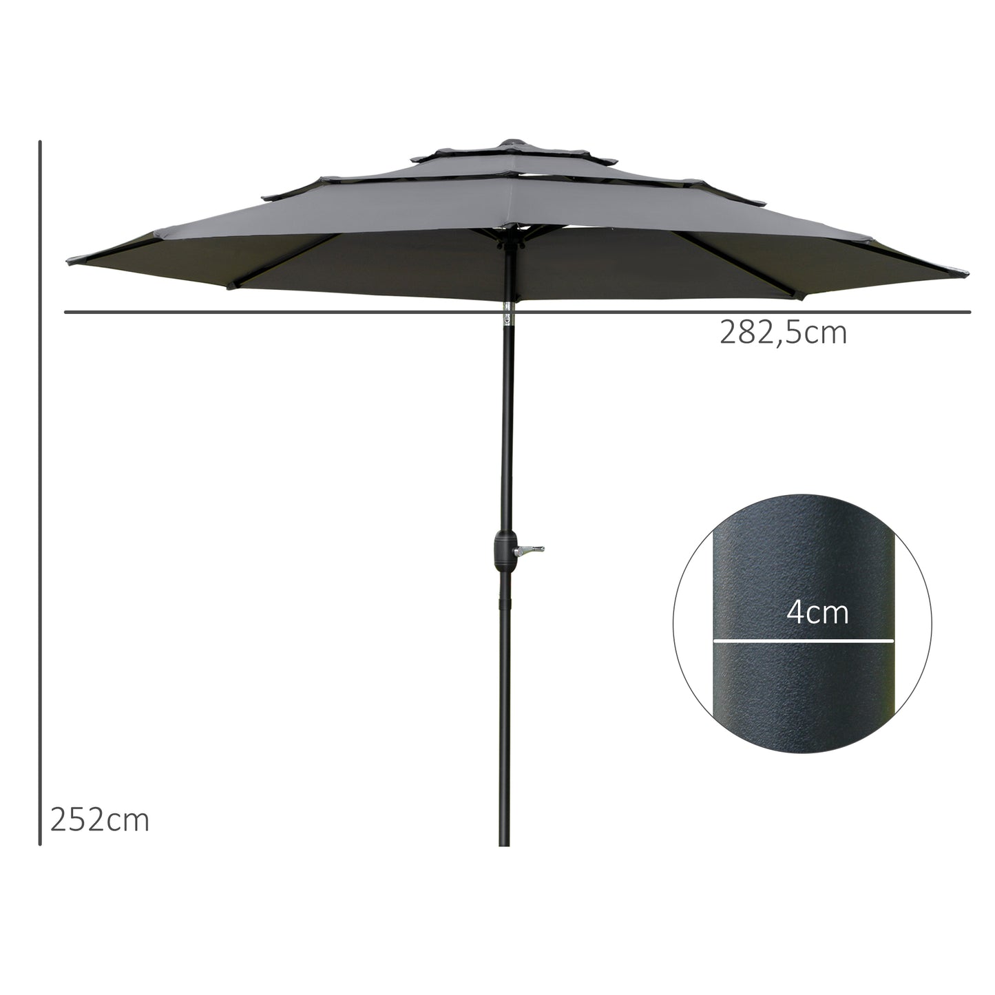 Parasol Inclinable Ø 2,85 m – Protection & Confort au Quotidien