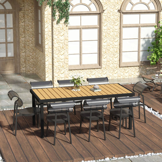 Table de Jardin 8 Places – Effet Bois & Structure Aluminium