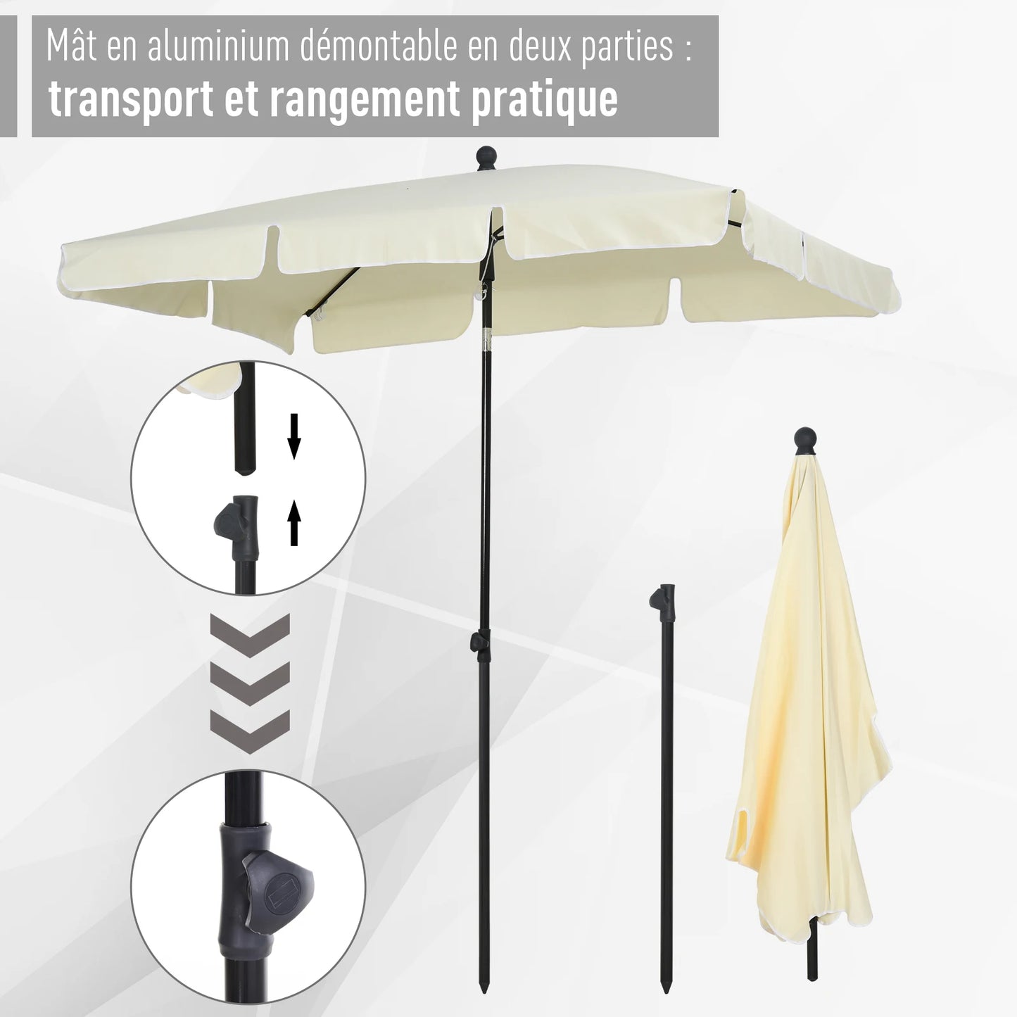 Parasol Rectangulaire Inclinable – Protection & Élégance Extérieure