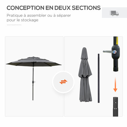Parasol Inclinable Ø 2,85 m – Protection & Confort au Quotidien