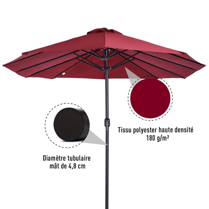 Parasol Double 4,6 m Bordeaux – Ombre XXL & Élégance
